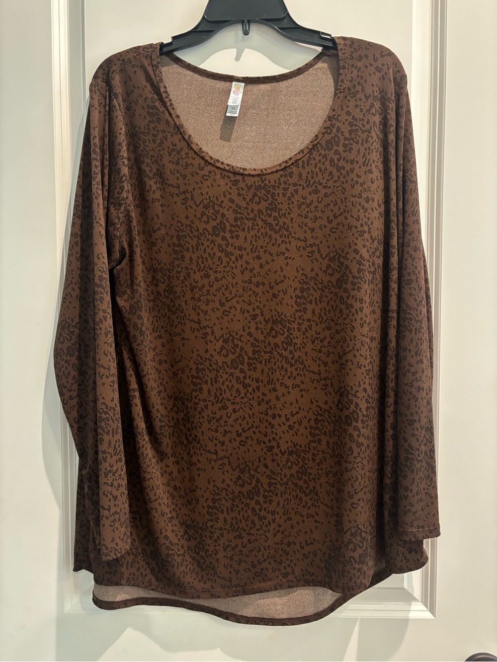 LuLaRoe Brown Leopard-Print Long Sleeve Top